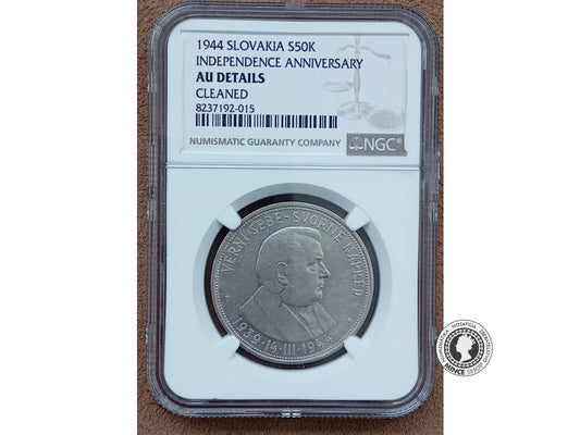 50 koruna - Slovenský Štát - 1944 - Dr. Jozef Tiso - kvalita AU DETAILS